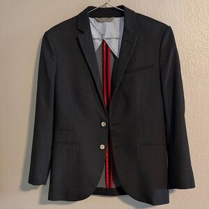 Zara Man Dark Charcoal Gray 2-Button Blazer in Size 34